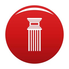 Antique column icon. Simple illustration of antique column vector icon for any design red