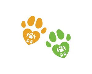 paw logo icon of pet vector
