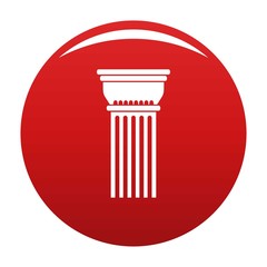 Building column icon. Simple illustration of building column vector icon for any design red