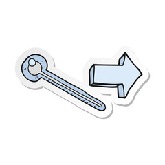 sticker of a cartoon thermometer
