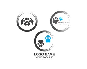 paw logo icon of pet vector