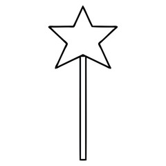 line drawing cartoon star wand