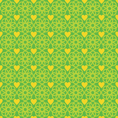 Flower Love Abstract Pattern Green
