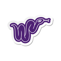 cartoon sticker of a garden snake