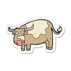 sticker of a cartoon cow