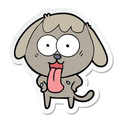 sticker of a cute cartoon dog