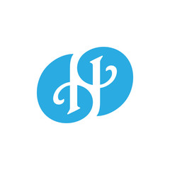 letters hn curves negative space logo