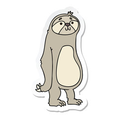 sticker of a quirky hand drawn cartoon sloth