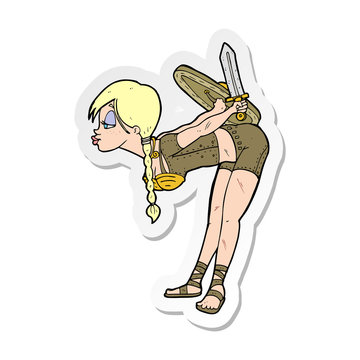recommend clip art: sticker of a cartoon viking girl bowing