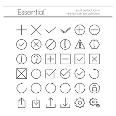 Essential Vector Line Icons Set. Pixel Perfect Icons.