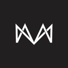 letter m linked geometric arrow logo vector