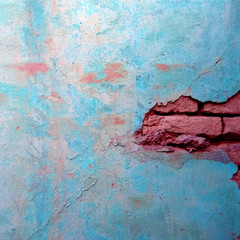 Old Damaged Concrete showing bricks Paint wall vector texture background