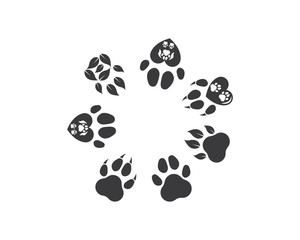 Obraz na płótnie Canvas paw logo icon of pet vector