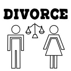 Vector illustrstion of divorced couple 