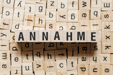 Annahme - word Adoption on german language,word concept