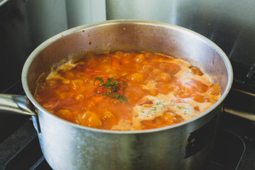 Bean casserole in a pan