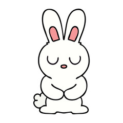 Fototapeta na wymiar quirky hand drawn cartoon rabbit