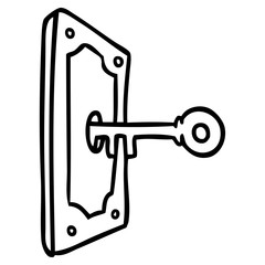 line drawing doodle of a door handle