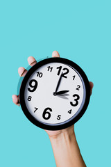 clock being adjusted backward or forward.