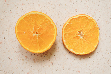 two orange slices