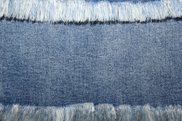 Blue jean texture background. Top view.