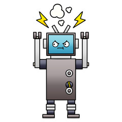 gradient shaded cartoon robot