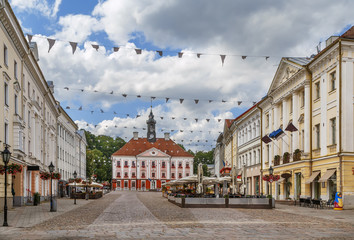 Fototapeta na wymiar Town hall square, Tartu, Estonia