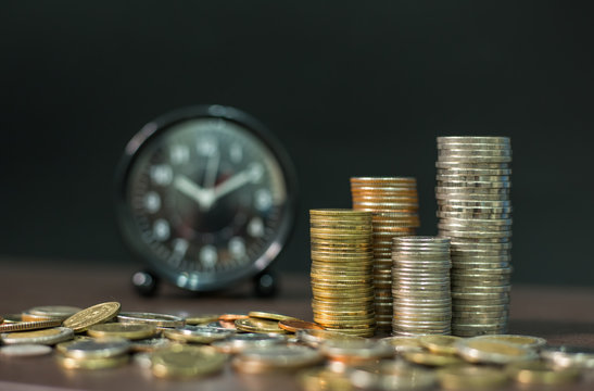 Time for savings money concept, banking and business idea.