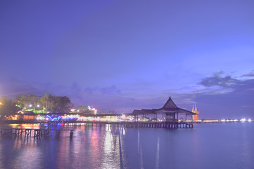 Night shot landscape of beach