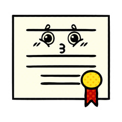 comic book style cartoon graduation diploma