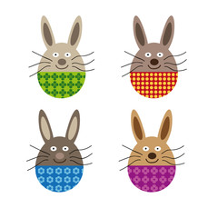 Obraz premium happy easter bunny looking like easter egg