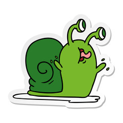sticker cartoon of a slimy snail