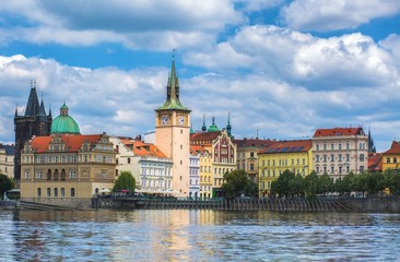 Fototapeta na wymiar Prague and vltava river view background