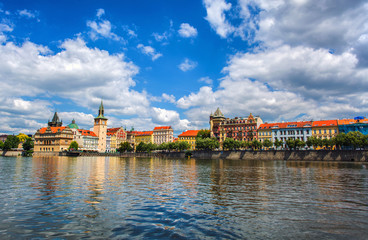 Prague and vltava river view background