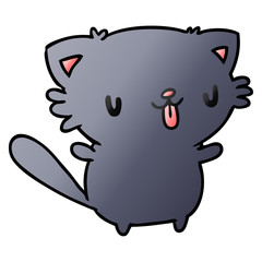gradient cartoon of cute kawaii cat