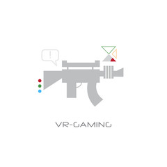 virtual reality gaming weapon vr digital visual technology line style white background