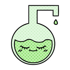 comic book style cartoon science experiment