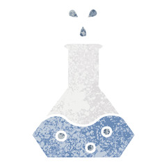 retro illustration style cartoon science experiment