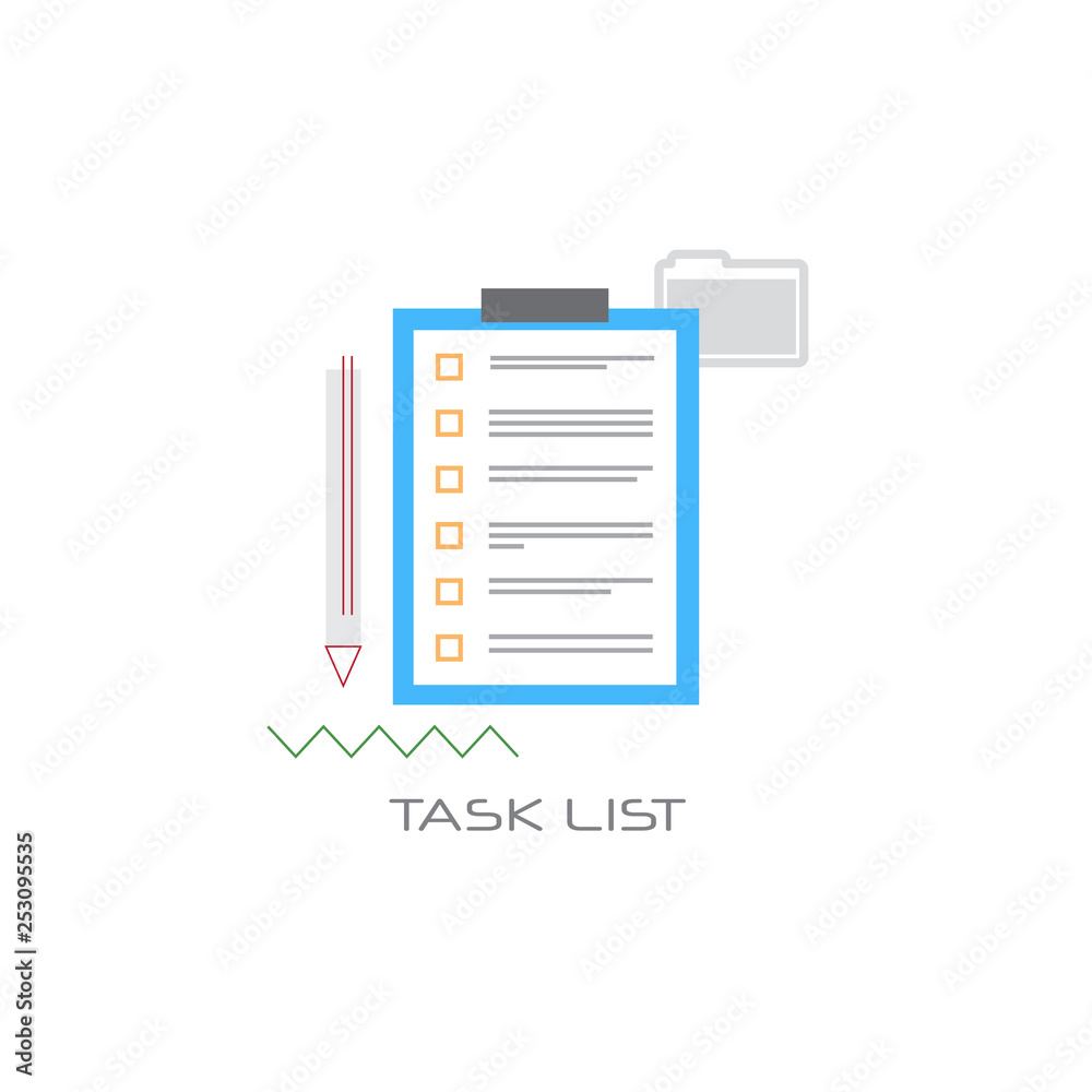 Poster paper document task check list clipboard project