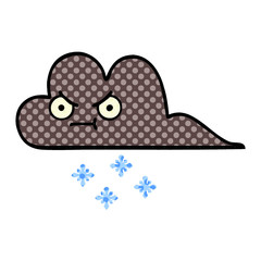 Obraz premium comic book style cartoon storm snow cloud