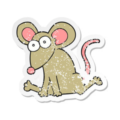 Obraz na płótnie Canvas retro distressed sticker of a cartoon mouse