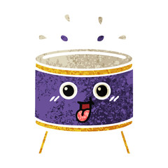 retro illustration style cartoon drum