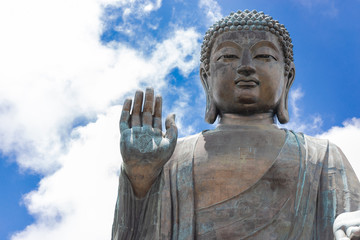 Tian Tan Buddha, Big Budda, The enormous Tian Tan Buddha at Po Lin Monastery in Hong Kong. The world's tallest outdoor seated bronze Buddha located in Ngong ping 360.