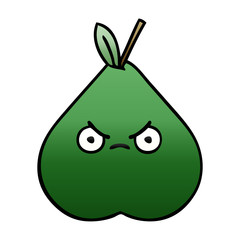 gradient shaded cartoon angry pear