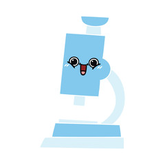 flat color retro cartoon microscope