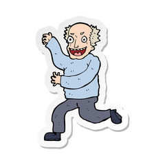 sticker of a cartoon evil old man