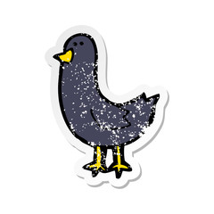 retro distressed sticker of a cartoon bird