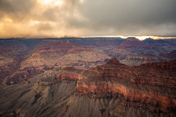 Fototapeta na wymiar Clouds Over the Grand Canyon at Sunrise