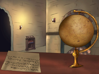 globe in a room