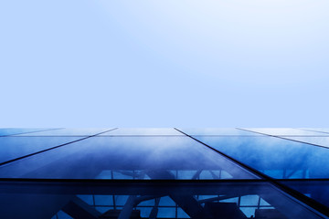 Fototapeta na wymiar facade of a glass building and sky bottom view